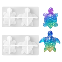 2 Pcs Turtle Silicone Mold, Epoxy Turtle Resin Mold, 3D Silicone Molds Animals for DIY Keychain Pendant, Micro Landscape Decor, Home Decoration