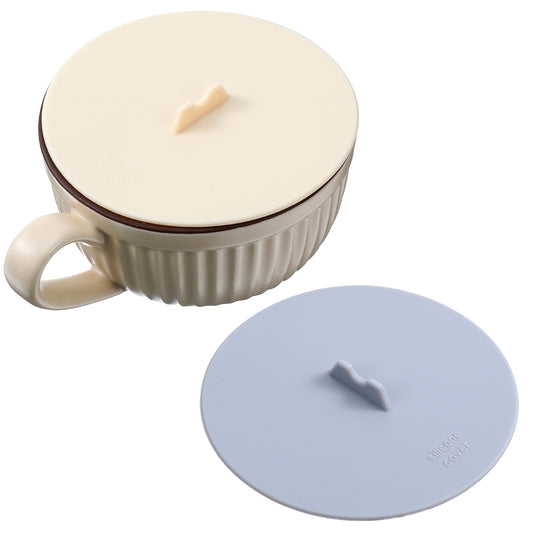 2 PCS Silicone Cup Covers, 3.94 In Reusable Silicones Mug Cover Airtight Seal Lids Tea Cups Covers for Steeping Food Grade Silicone Coffee and Teas Cup Lids for Mugs, Cups, Tea Pots?Black, Gray?