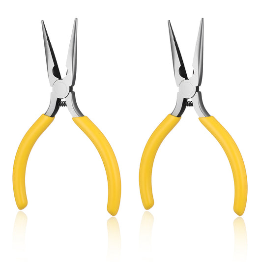 Mini Jewelry Pliers, Super Precision Jewelry Making Tools Chain Nose Pliers for Jewelry-Making Flat Nose JewelryPliers Flat NosePliers Comfort Grip Handle Craft Plier, Mini Wire Cutters 4.8 Inch