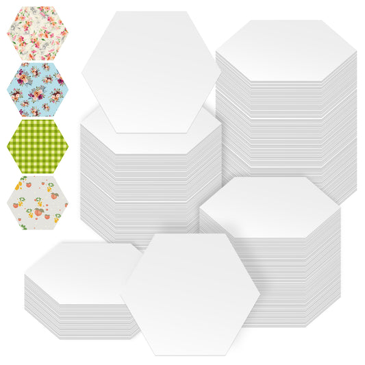 300PCS Quilting Templates, 1 Inch Patchwork Templates, Hexagon Paper Piecing Template, Reusable Quilting Supplies for DIY Patchwork and Sewing Crafts