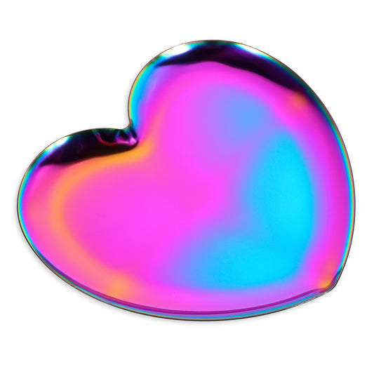 1PC Spoon Rest, Stainless Steel Heart Rainbow Design Utensil Holder for Spatula, Ladle, Tongs, Cooking Coffee Spoon Holder for Stove Top, Kitchen Counter, Dishwasher Safe