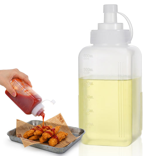Gtziqa Large Squeeze Bottles for Sauces, 600ML/20oz Salsa Dispenser Bottl