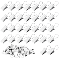 30 Pcs Curtain Clips with Hooks, Heavy-Duty Metal Hook Clip Curtain Hangers Clip Small Metal Shower Clip Hook Party Awning Lights Hanger Hooks Stainless Steel for Hanging