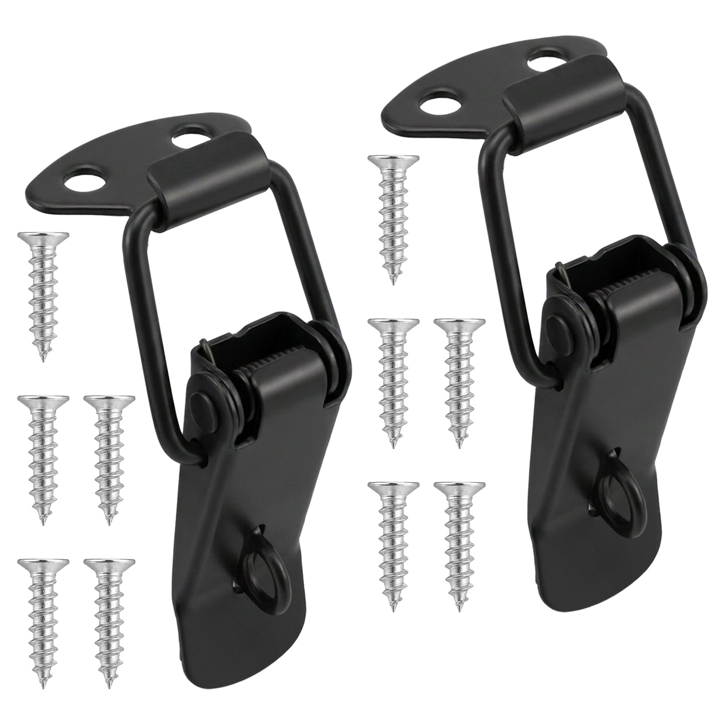 2 Pcs Spring Loaded Toggle Lock with 10 Screws Black