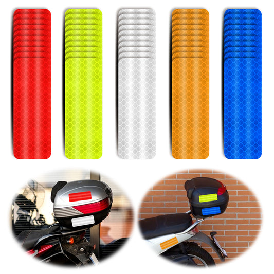 75 Pack Safety Reflective Stickers, Self Adhesive Warning Reflective Stickers, Stick-on Car Reflector Stickers, Reflective Tape Stickers, Warning Tape Reflective Strips Sticker, 5 Colors, 3.15 X 1.18"