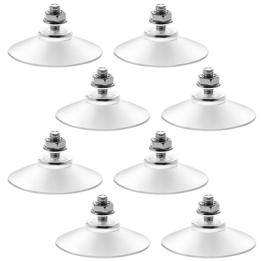 8 Pack Thickened Sucker Suction Cups with M6 x 14 Thread Screw Clear PVC Sucker Pads Extra Strong Adhesive Glass Suction Holder Heavy Duty Window Suction Cups for Bathroom Kitchen Glass Wall Door