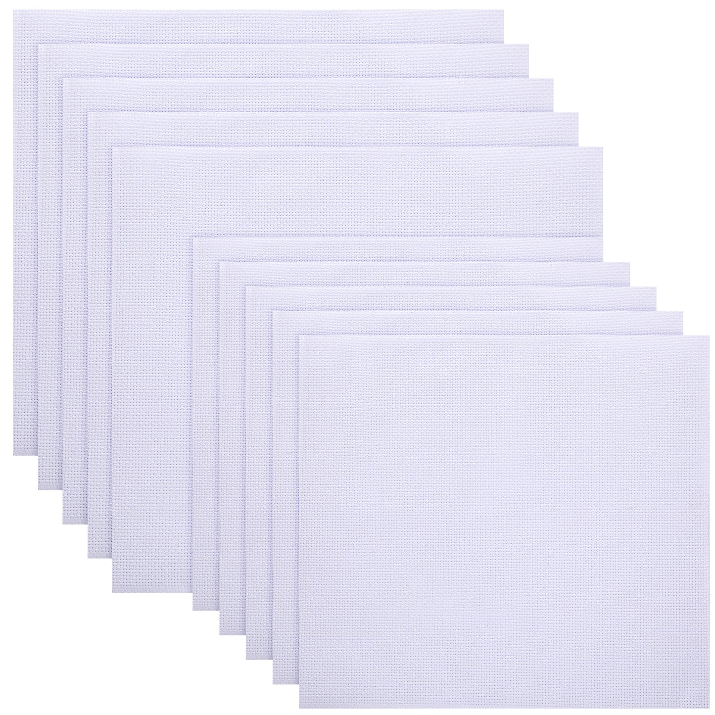 10 PCS Embroidery Fabric, White Pre-Cut Embroidery Cloth Fabric Natural Cotton Embroidery Fabric Squares Blanks Cloth for Embroidery Needlework Garment Craft (7.8 × 7.8 Inch, 5.9 × 5.9 Inch)