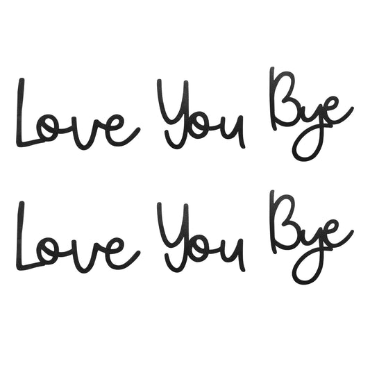 2 Sets Love You Bye Sign Above Door Black Home Wall Decor Family Sign Expressing Love and Warmth to Family Members (Wood)