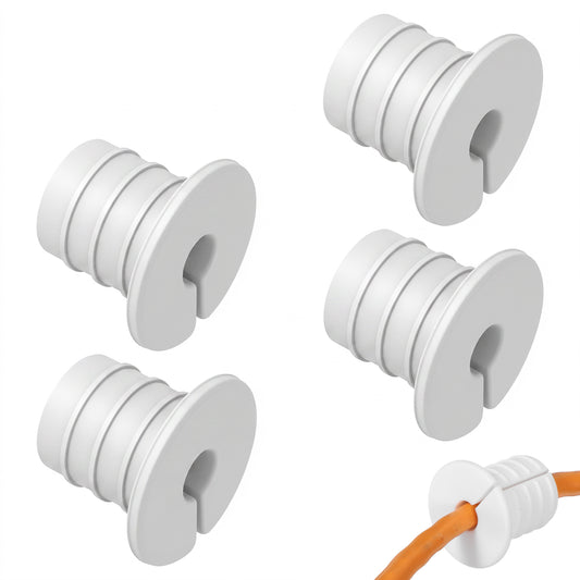 Cable Grommet Routing Kit for 3/4 inch Wall Hole, Silicone Cable Wall Pass, Rubber Wall Bushing Grommet, Anti-Slip Wall Grommets for Ethernet Cable