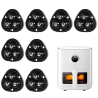 8Pcs Appliance Wheels for Kitchen Appliances, Self Adhesive Caster Wheels, Mini Casters, 360° Swivel Mini Caster Wheels, Stainless Paste Appliance Rollers Sliders Roulettes with 3 Ball Bearings, Black