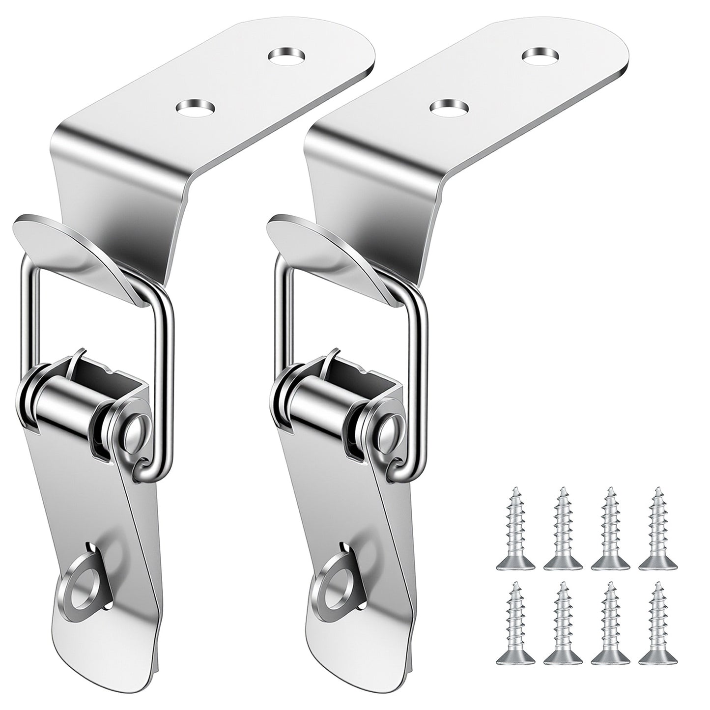 2 Pcs 90-Degree Angle Latch Stainless Steel Spring Loaded Toggle Latch Tool Box Hood Locks with Screws for Box Cabinet Door Barn
