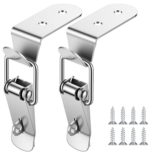 2 Pcs 90-Degree Angle Latch Stainless Steel Spring Loaded Toggle Latch Tool Box Hood Locks with Screws for Box Cabinet Door Barn