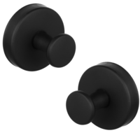 Suction Cup Hooks for Shower, No Drill Shower Suction Up Hooks Waterproof Stainless Steel Removable Towel Hook for Bathroom Window Glass, Bath Robe Looafh Towel Hook for Hanging, 2 Pack, Black