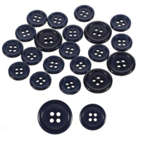 20pcs Sewing Buttons, Dark Blue Sew on 15mm 20mm Large Round Buttons Flat 4 Holes Ideal for Coats, Jackets, Knitwear, Cardigans