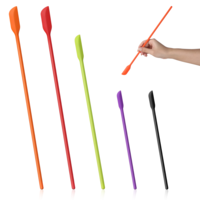 Mini Silicone Spatulas, 5 Pcs Small Makeup Scrapers Thin Jar Spatula Multipurpose Kitchen Scrapers Reusable Tiny Scraper for Kitchen Bottles Cosmetic Skinny Openings Bottles (Multicolor)