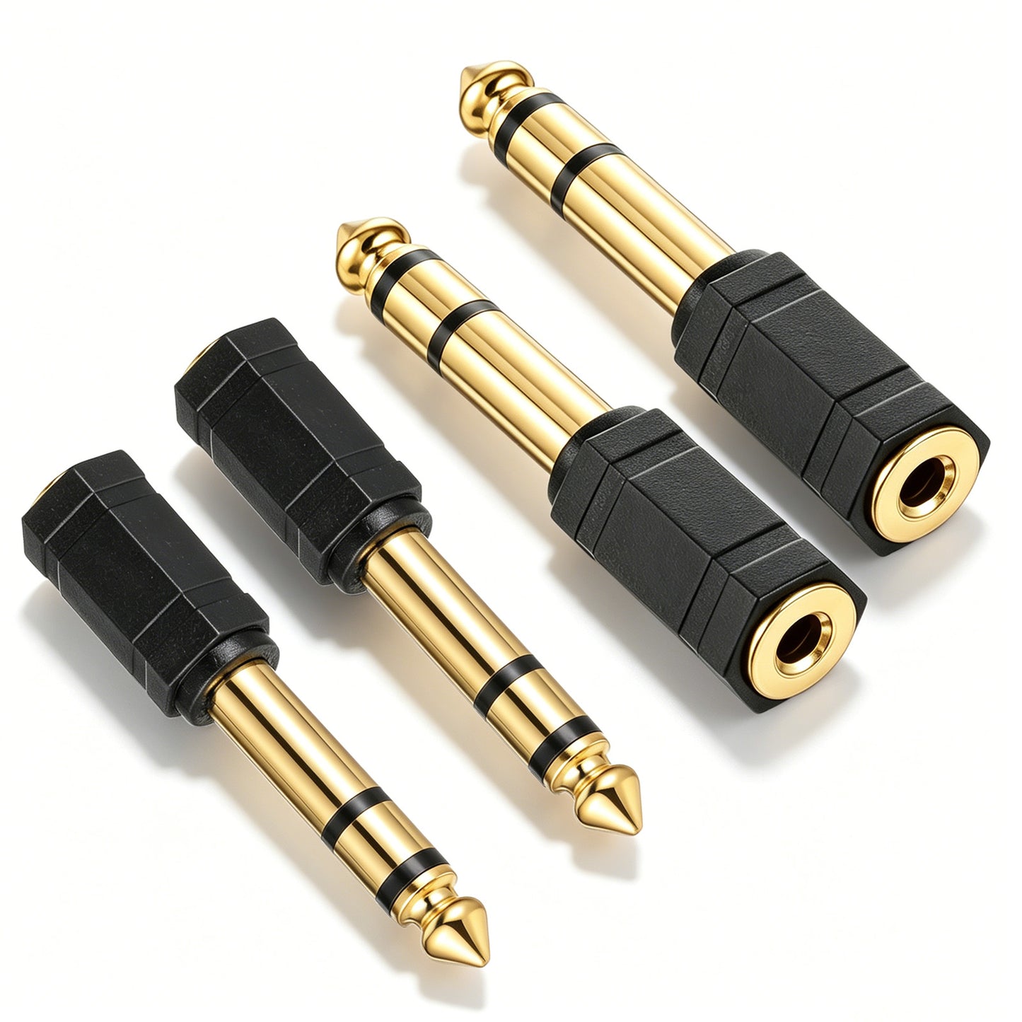 Bruislard 4 Pack 1/4 to 1/8 Audio Adapter 6.35mm to 3.5mm Adapter Audio Jack Adapters for Speaker Headphone Guitar Digital Piano Amp Adapte Keyboard