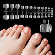 Soft Gel Toe Nail Tips, 240pcs - Short Square Matte, Full Cover Fake Toenails for Extensions & Home Salon Manicure