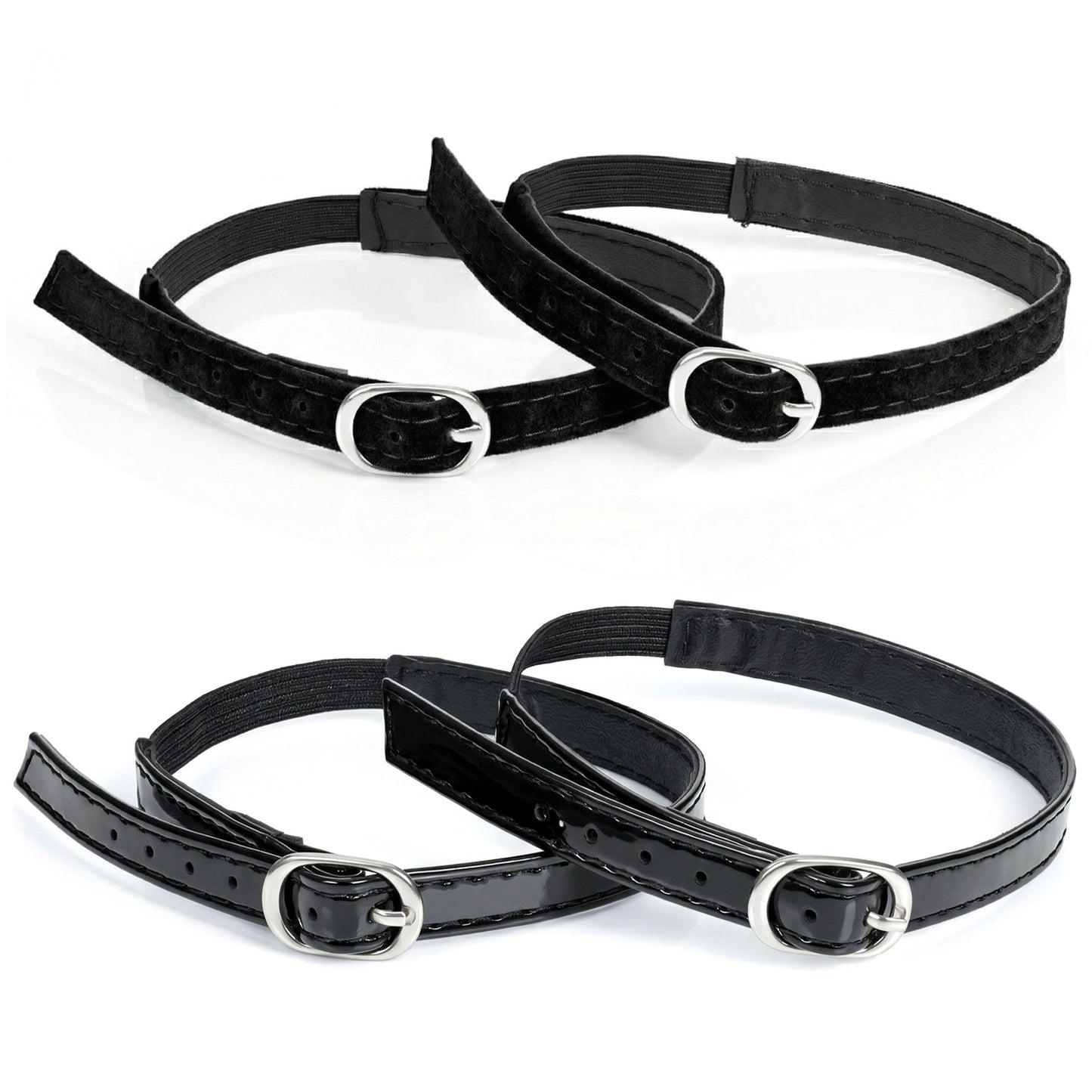 KALIONE Shoe Straps for Heels, 2 Pair Anti-Loose Shoe Strap Adjustable PU Leather Shoes Belt Band Detachable Ankle Straps Replacement for Women Girls Holding Loose High Heels, Black