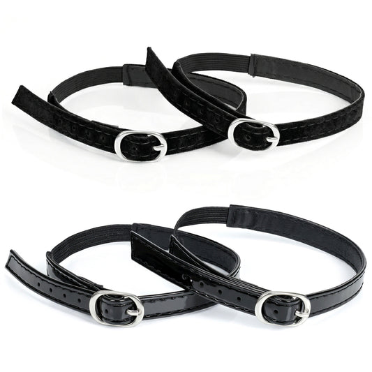 KALIONE Shoe Straps for Heels, 2 Pair Anti-Loose Shoe Strap Adjustable PU Leather Shoes Belt Band Detachable Ankle Straps Replacement for Women Girls Holding Loose High Heels, Black
