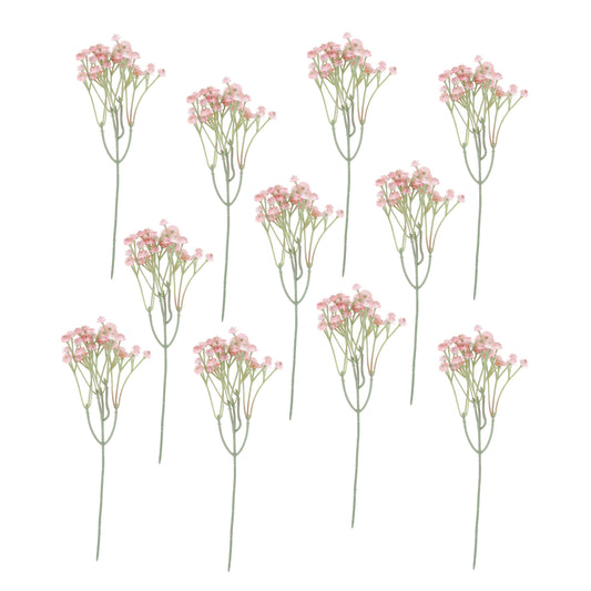 12Pcs Babys Breath Artificial Flowers Fake Babys Breath Gypsophila Real Touch Pink Fake Flowers Baby Breath Flowers Artificial Bulk Babys Breath Bouquet Set for Wedding Bouquet Floral Home (Pink)