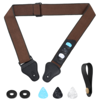 Zyghjort Acoustic Guitar Strap, Guitar Straps with Pick Holders Brown Adjustable Electric Guitars Straps with 3 Guitars Picks and Free Strap Button GuitarAccessories for Bass Electric Ukulele