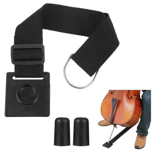 Cello Endpin Anchor with Rubber Stopper, Non Slip Stopper Cello Antiskid Device, O-ring Stopper Thick Pad Rubber Endpin Tip Cap, Adjustable Strap for Protective Floor Scratch Resistant