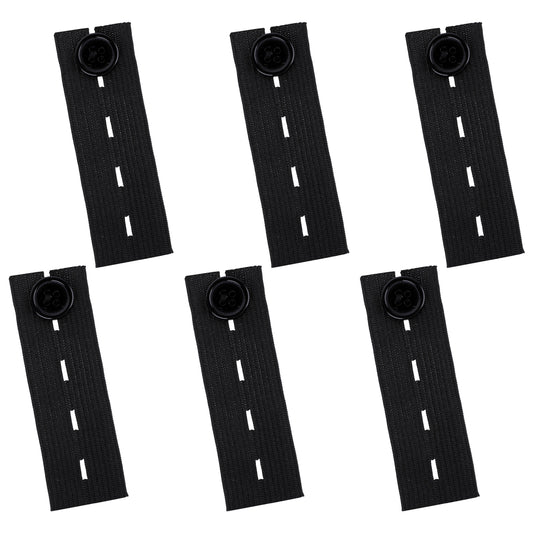 Elastic Waist Extenders, 6 Pcs Maternity Pants Extenders Adjustable Elastic Button Extender for Pants Jeans Pregnancy Waist Extenders Black Waistband Expanders Button for Men and Women Pants Trousers