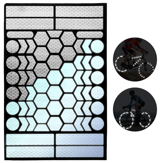 InnoHHustle 67 Pcs Reflective Stickers Nighttime Safety Waterproof Self-Adhesive Decals Reflector Tape Waterproof Reflective Stickers for Trailers Bikes Clothing Helmet Road Signs