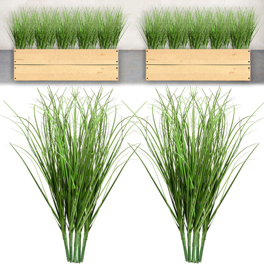 10 PCS Artificial Wheat Grass Plants, 14.6 Inch Faux Shrubs Wheat Grass Greenery Stems with Realistic Look, Fake Tall Grasss for Indoor Outdoor Decor, Artificial Plants for Home Office Garden Room