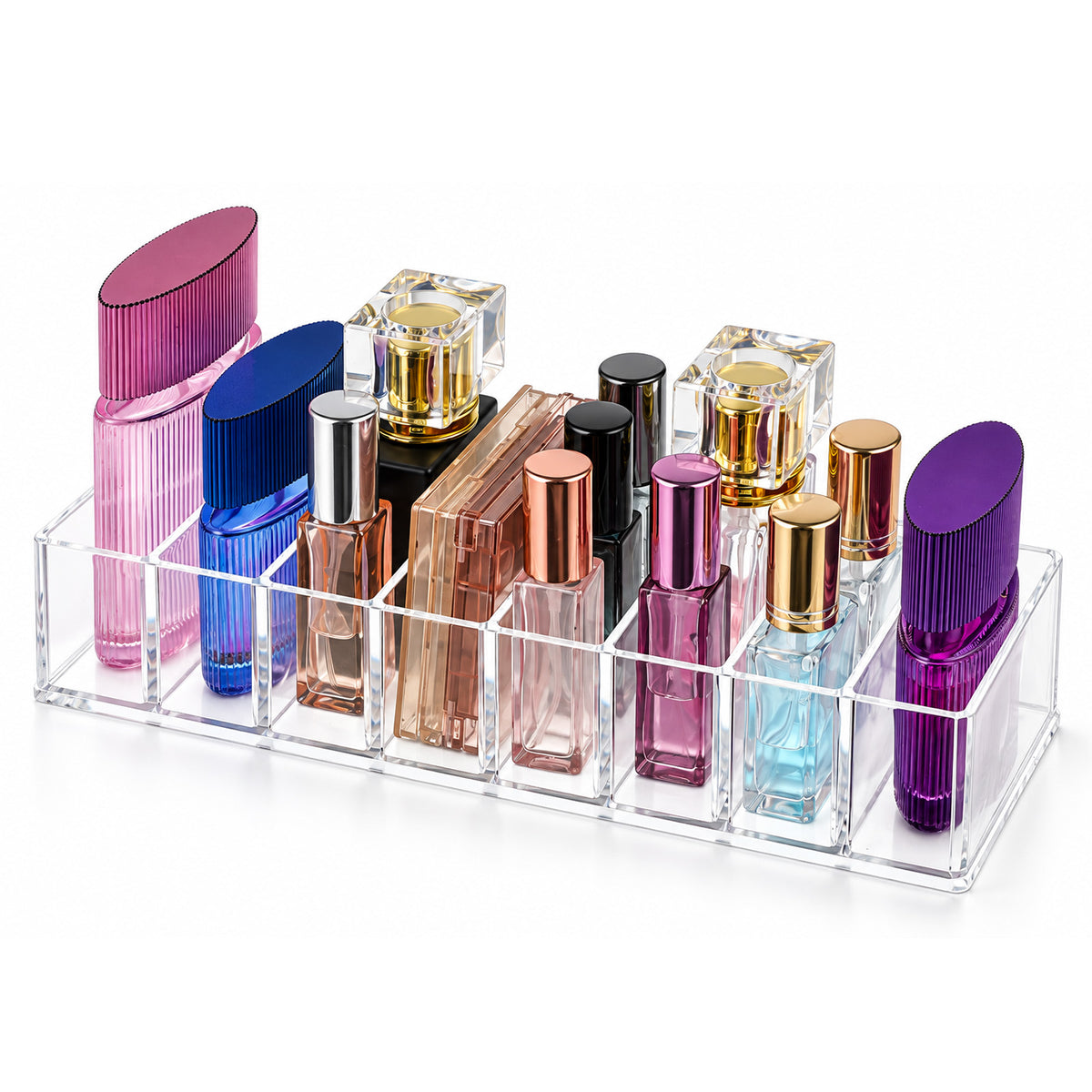 8 Section Eyeshadow Palette Organizer, Acrylic Lipstick Organizer for Drawe