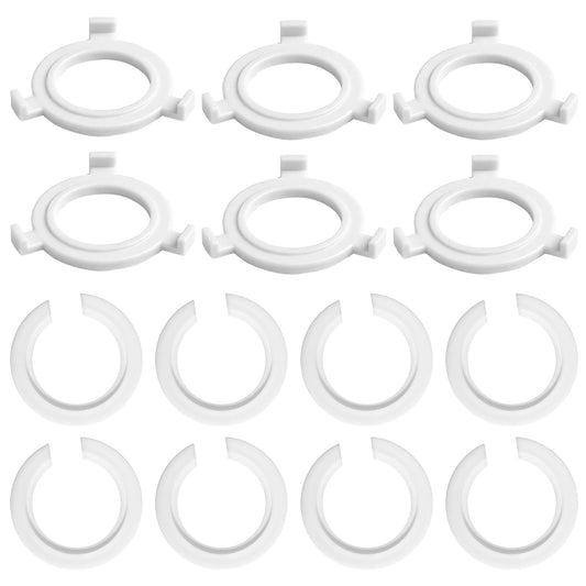 Vin Beauty E27 to E14 Lampshade Reducer Ring, 14 Pack Lamp Shade Adapter Rings Kit Light Ring Converter Washer Plastic Replacement 42mm to 29mm Screw Fitting Adapter, White