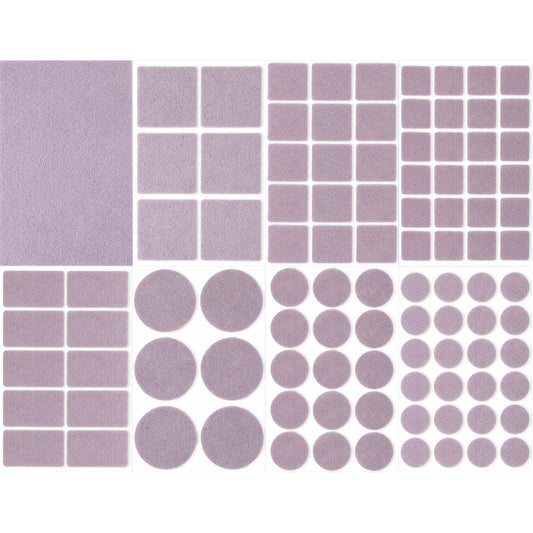 201 PCS Felt Furniture Pads, Self Stick Pads Anti Scratches Felt Pads Self Adhesive Chair Felt Pads for Cabinet Doors Furniture Desks Drawers Floor Round Square Beige