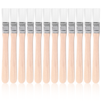 12 Pcs Paint Brushes, 0.5" Nylon Flat Wall Paint Brush, Small Paint Brushes with Wood Handle Painting Tool for Wall, Door, Cabinets, Furniture, Fences, White