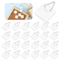 25 Pack Adhesive Picture Hanger Picture Hanging Hooks Without Nails Invisible Adhesive Wall Hangers Plastic Picture Hangers Sticky Hangers for Foamboard Picture Photo Wall Art Decor