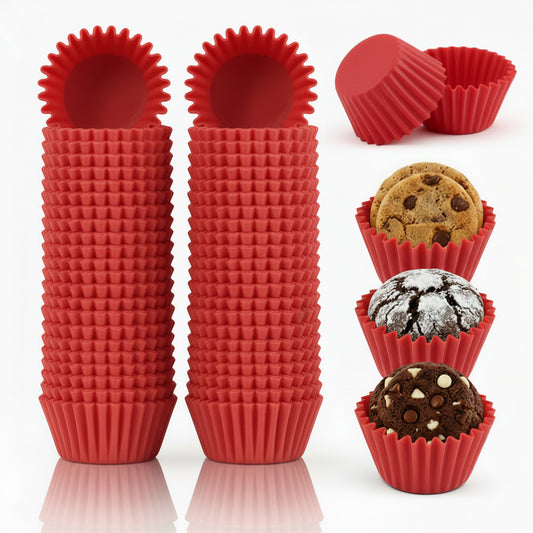 1000 Pcs Red Mini Cupcake Liners Baking Cups Paper Cupcake Mini Muffin Liners Chocolate Dessert Cupcakes Wrapper Baking Cups for Cooking