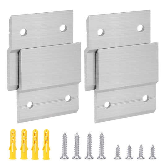 4 Pcs French Cleat Picture Hanger, 2 Inches Aluminum Z Hanger Metal Mounting Bracket for Photo Frames Interlocking Mirror Mounting Hardware with Screws for Picture Wall Shelf Whiteboard Art Frames