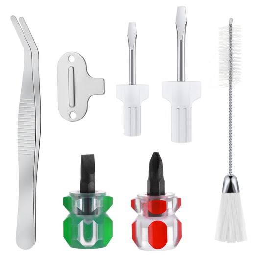 7 Pcs Sewing Machine Cleaning Kit, Machine Sewing Accessories Includes Tweezers Double Headed Lint Brush 4 Pieces Sewing Machine Screwdriver Needle Board Screwdriver for Repair Machin-Sewing