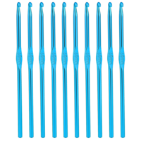 Crochet Hook 10pcs 5mm Aluminum Crochet Hook Knitting Needles for DIY Craft Yarn Crochets Supplies for Knitting Scarf (Blue)