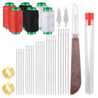 Sewing Tool Set 37 Pcs, Big Eye Steel Needles, Thread, Threader, Seam Ripper Complete Needle and Thread Kit for Beginners and Professional Crafters Portable DIY Sewing Tool