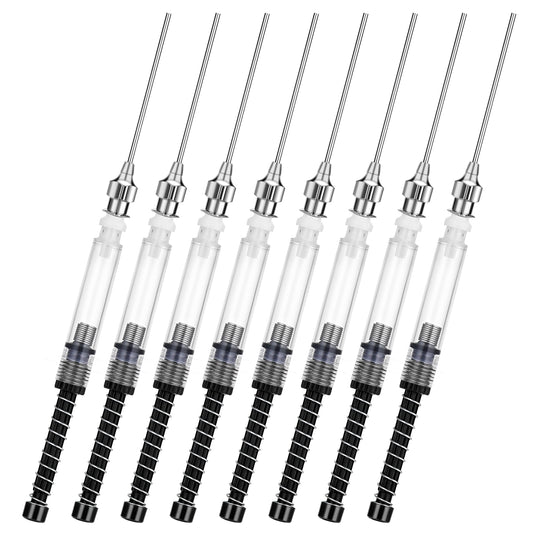 Fountain Pen Ink Syringe Filler, 8 Pcs Fountain Pen Syringe Push-pull Converter with Removable Needle Tip 3.4mm Bore Diameter Fountain-Pens Push-pull Converter for Refillable Fountain-Pens Inks