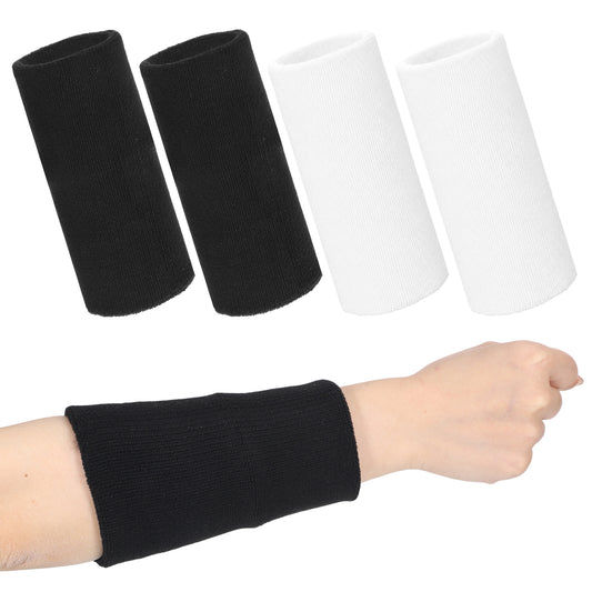 Bruislard 4PCS Sweat Bands for Wristbands, 15x8cm Extended Wrist Sweatbands