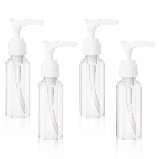 4 Pack Transparent Travel Bottles Pump Bottle Clear Mini Soap Dispenser Plastic Foamer Bottle Travel Pump Bottle for Lotion, Toiletries, Shampoo