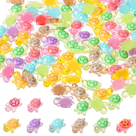Alrhso 70 Pcs Luminous Mini Resin Turtles Animal Figurines Glow in the Dark 2.2cm Small Sea Turtle Tiny Festival Rave Trinkets for Micro Landscaping Dollhouse Home Decor Crafts Party Gifts