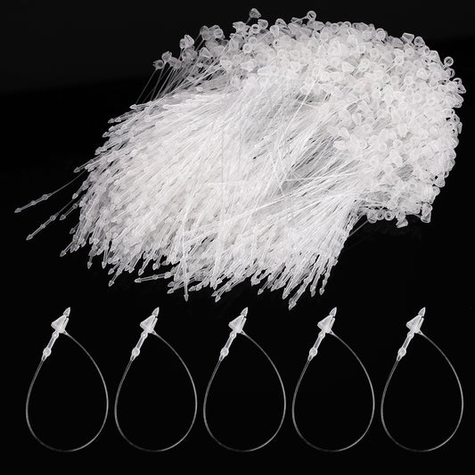 Plastic Fasteners, 1000 Pieces 3.5 Inch Long Clear Snap Lock Pins Security Jewelry Tags Pins Hang Clothing Price Tags Transparent Price Tags Loop for Retail Store Clothes Crafts Price Tag Showing