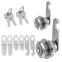 Cabinet Cam Lock with Keys 3/4" Silver Cabinet Drawer Locks Secure Files Drawers RV Storage Locks Replacement Set