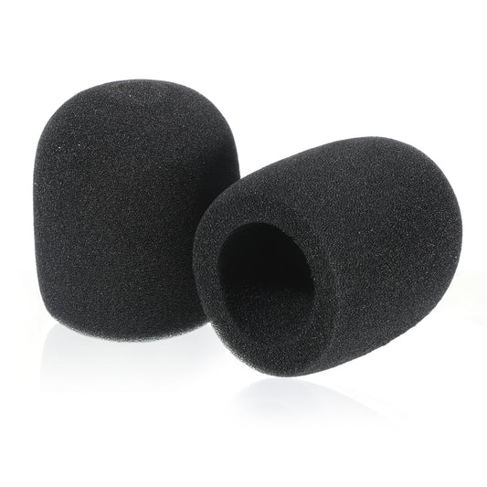 Microphone Cover, 2 Pcs Mic Cover for Microphones High Density Thickened Foam Microphone Windscreen Black Disposable Covers for Handheld-Mic, Condenser-Mic and All Ball Type Microphones
