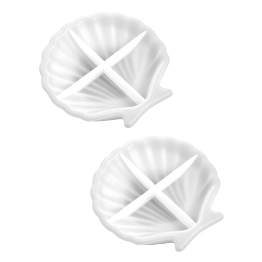 2 Pack Shell Resin Mould Silicone Resin Molds Silicone Mould for Resins Casting Dish Jewelry Storage Box Molds Soap Dish Seashell Epoxy Mold for Resins Crafts DIY