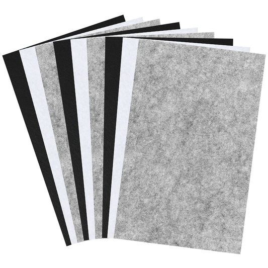 8"x12" Felt Sheets for Crafts, 9 PCS Thin Sewing Fabric Felt Sheets Black+White+Gray Craft Felt Squares Stiff Felt Paper Non-Woven Felt Fabric Sheets for DIY Art Craft Sewing Projects Making Supplies