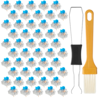 Bruislard Keyboard Switches 50 PCS Mechanical Keyboards Switches Clickers for 3d Prints with Switch Puller & Brush Clickers for 3d Prints for Most Gaming Keyboards Blue