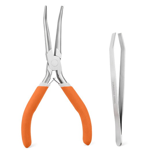 2 PCS Fish Bone Pliers Tweezers Kit, Stainless Steel Fish Deboning Tool, Flat Pliers for Kitchen All Kinds of Fishes